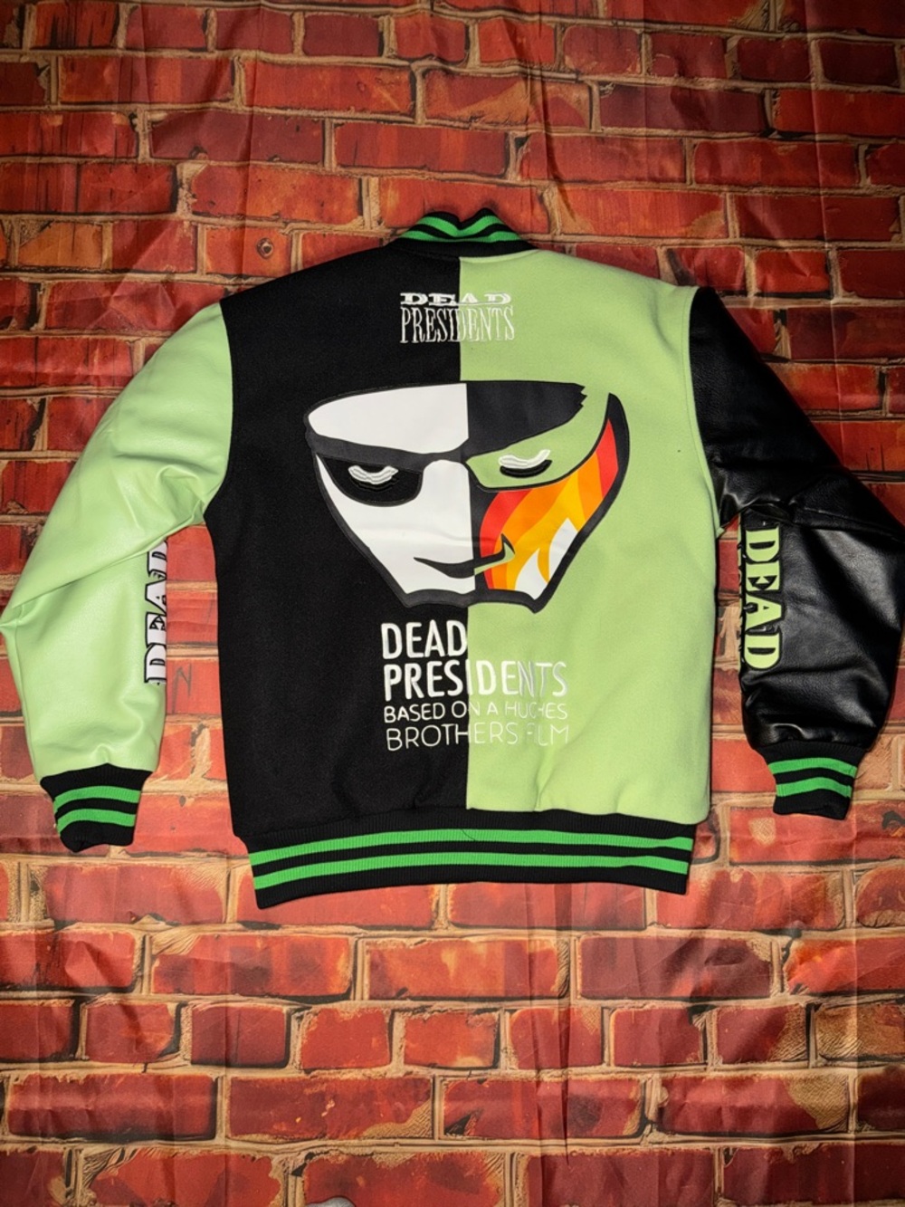 Brand New Men’s Small Dead Presidents Varsity Jacket - Lime & Black - Picture 2 of 4